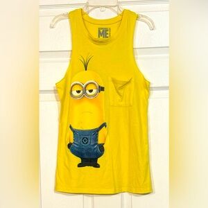 Despicable Me Minion Yellow Racerback Juniors Tank Top Shirt Sz XS